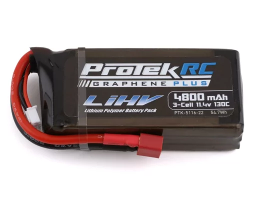 ProTek RC 3S 130C Low IR Si-Graphene + HV Shorty LiPo Battery (11.4V/4800mAh) Crawler Pack w/T-Style Plug -ProTek RC Sales ptk 5116 22