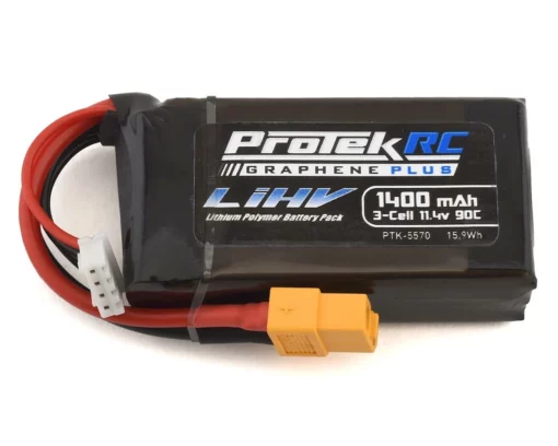 ProTek RC 3S 90C Si-Graphene + HV LiPo Battery w/XT60 Connector (11.4V/1400mAh) -ProTek RC Sales ptk 5570